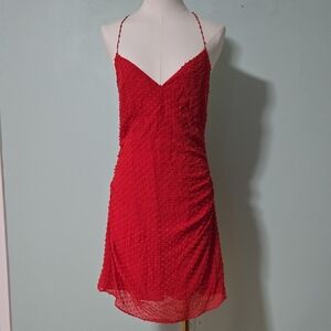 Alice + Olivia Vibrant Red Textured Dress